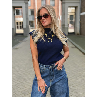 Blouse sans manches Lydie - Bleu marine