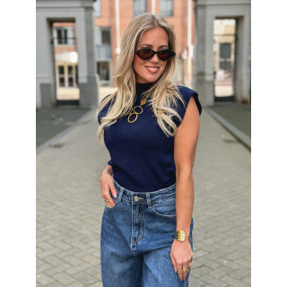 Blouse sans manches Lydie - Bleu marine