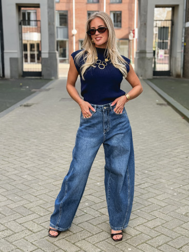 Blouse sans manches Lydie - Bleu marine