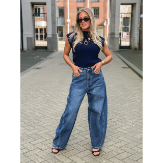 Blouse sans manches Lydie - Bleu marine