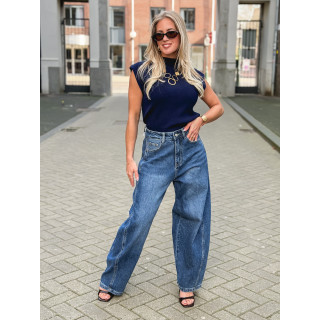 Blouse sans manches Lydie - Bleu marine