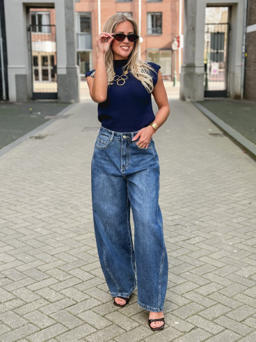 Blouse sans manches Lydie - Bleu marine