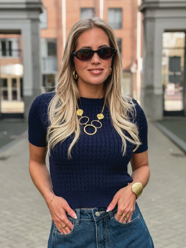 Pull court Grenoble - Bleu marine