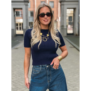 Pull court Grenoble - Bleu marine