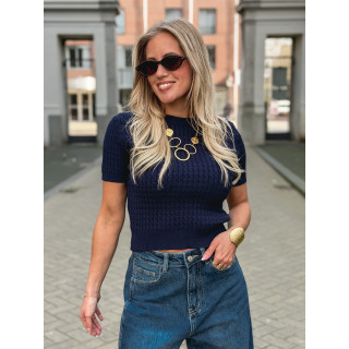 Pull court Grenoble - Bleu marine