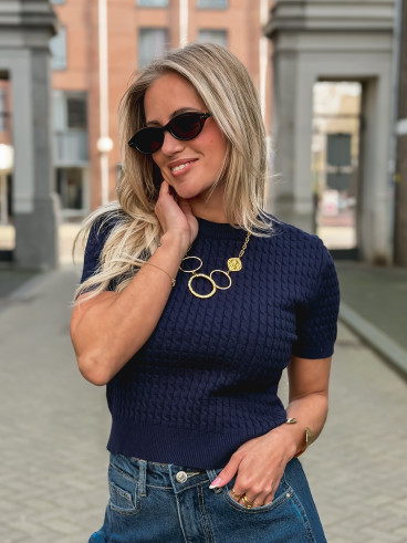 Pull court Grenoble - Bleu marine