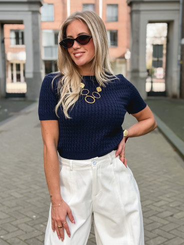 Pull court Grenoble - Bleu marine