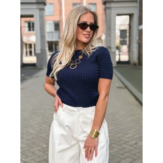 Pull court Grenoble - Bleu marine