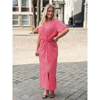 Robe longue lignée Dalina - Rose/Rouge