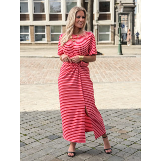 Robe longue lignée Dalina - Rose/Rouge