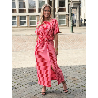 Robe longue lignée Dalina - Rose/Rouge