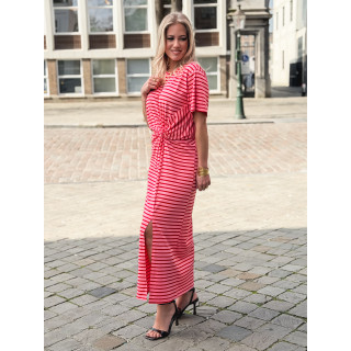 Robe longue lignée Dalina - Rose/Rouge