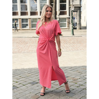 Robe longue lignée Dalina - Rose/Rouge