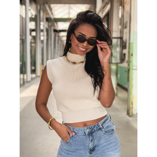 Blouse sans manches Lydie - crème