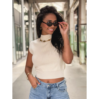 Blouse sans manches Lydie - Ecru