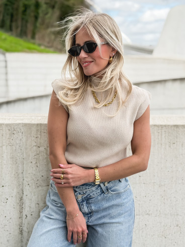 Blouse sans manches Lydie - Taupe