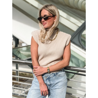 Blouse sans manches Lydie - Taupe