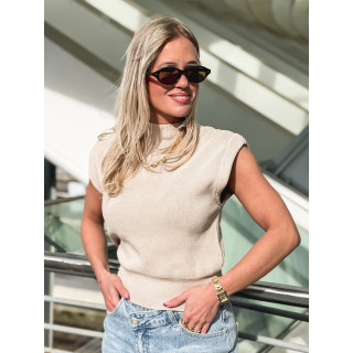 Blouse sans manches Lydie - Taupe