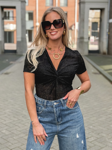 Body en dentelle Mathilda - Noir