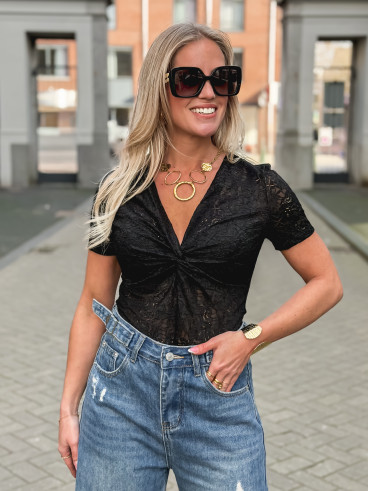 Body en dentelle Mathilda - Noir