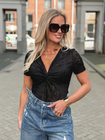 Body en dentelle Mathilda - Noir