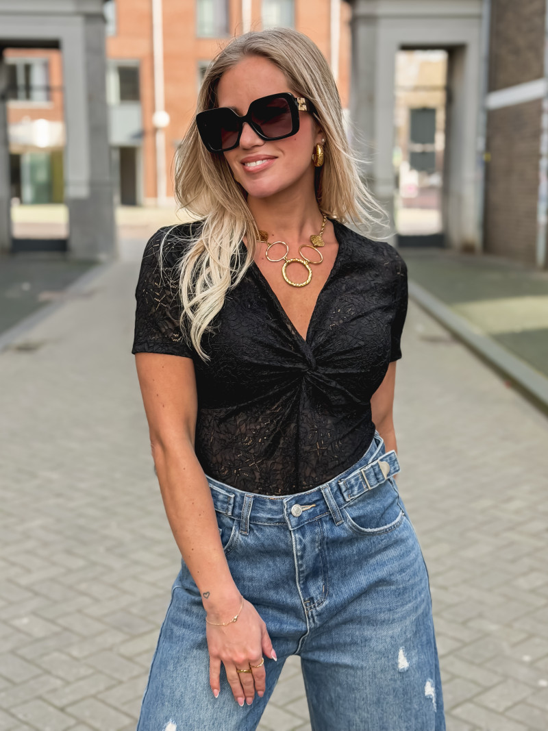 Body en dentelle Mathilda - Noir