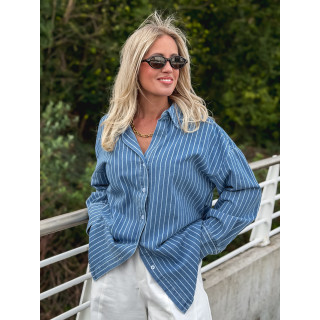 Chemise lignée Valéria - Bleu