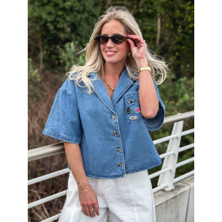 Blouse en jeans Vayenna - Bleu