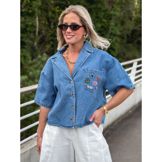 Blouse en jeans Vayenna - Bleu