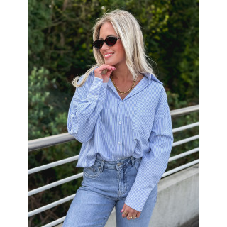 Chemise lignée Sandrine - Bleu