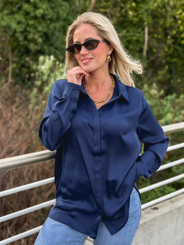 Chemise Damas - Bleu marine
