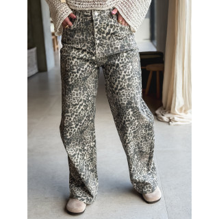 Jeans léopard Dannia - Beige/Noir