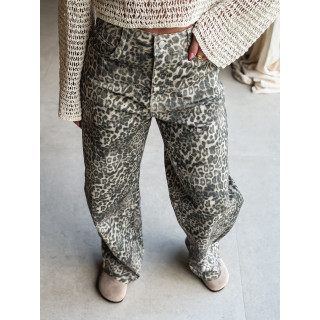 Jeans léopard Dannia - Beige/Noir