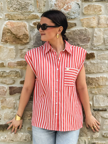 Chemise sans manches Kayna - Rouge