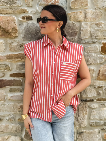 Chemise sans manches Kayna - Rouge