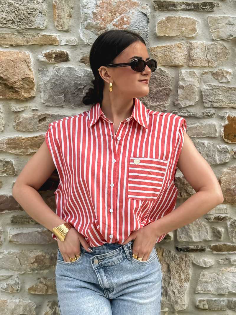 Chemise sans manches Kayna - Rouge