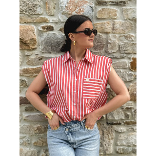 Chemise sans manches Kayna - Rouge