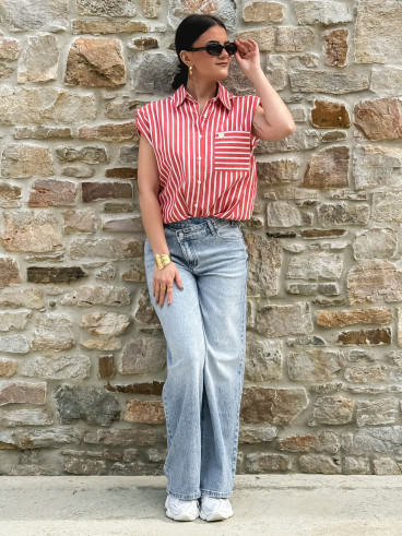 Chemise sans manches Kayna - Rouge