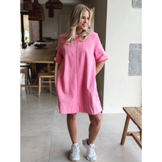 Robe courte en jeans Louanne - Rose bonbon