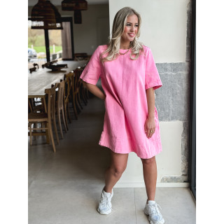 Robe courte en jeans Louanne - Rose bonbon