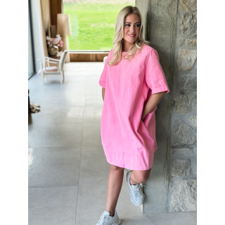 Robe courte en jeans Louanne - Rose bonbon