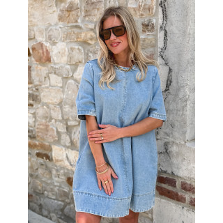 Robe courte en jeans Louanne - Bleu