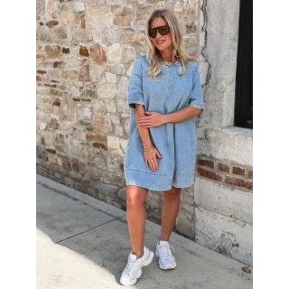 Robe courte en jeans Louanne - Bleu