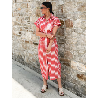 Robe longue lignée Kayna - Rouge