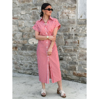 Robe longue lignée Kayna - Rouge