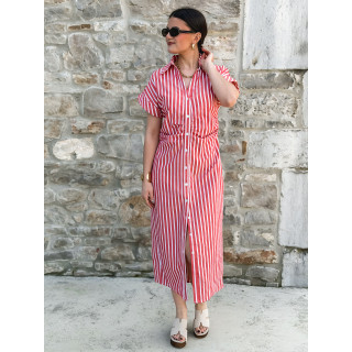 Robe longue lignée Kayna - Rouge