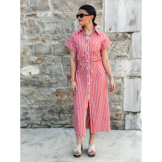 Robe longue lignée Kayna - Rouge