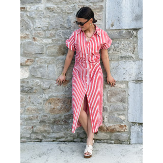 Robe longue lignée Kayna - Rouge