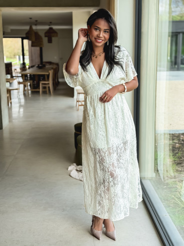 Robe longue Manella - Crème