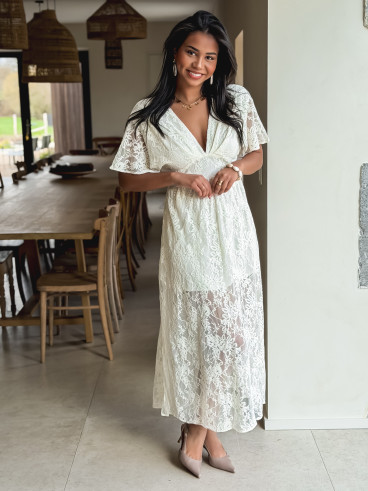 Robe longue Manella - Crème